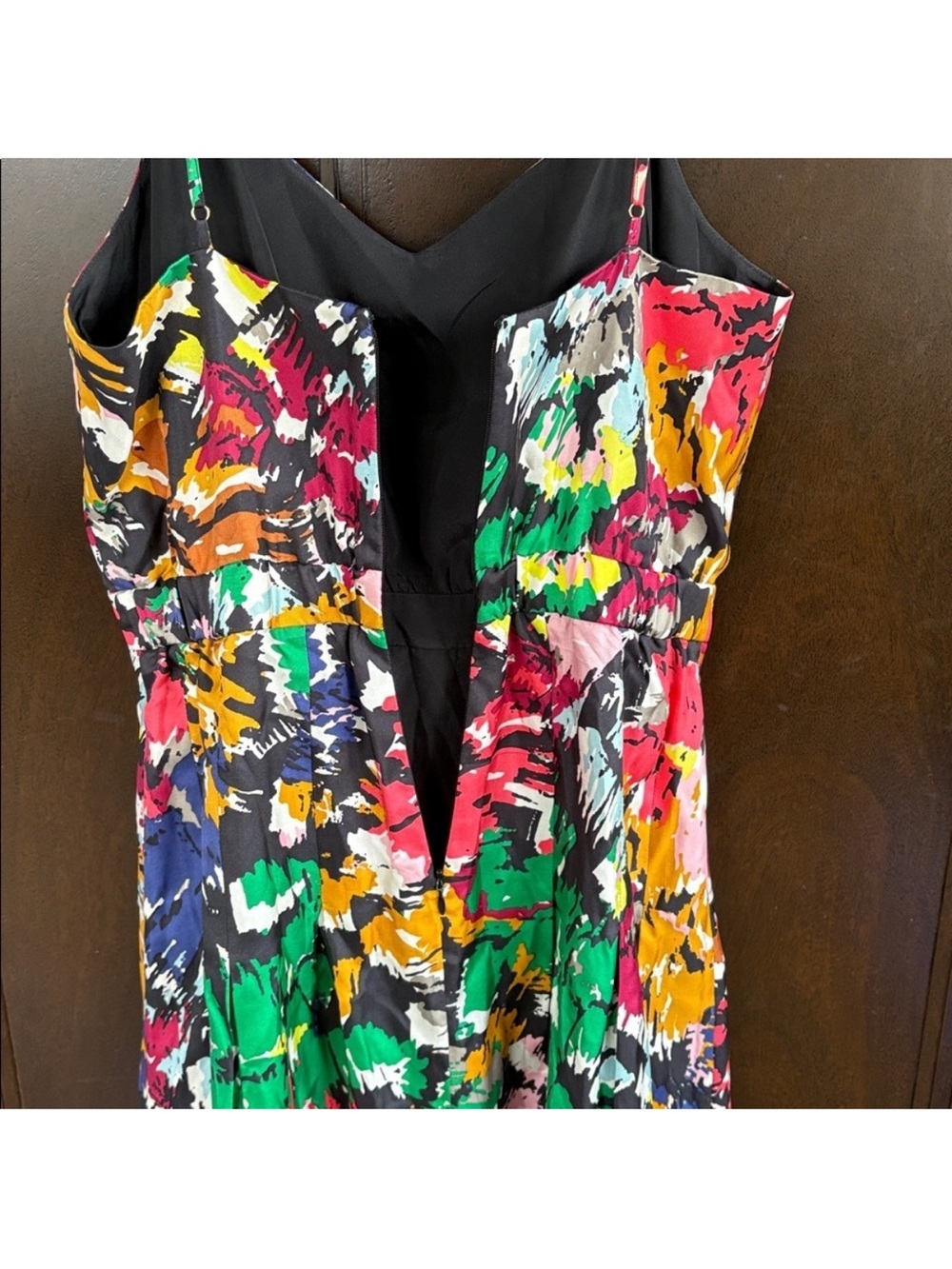 J.Crew 100% Silk Brushstroke Abstract Floral Fit & Flare Dress Size 2 Lined - Picture 12 of 13